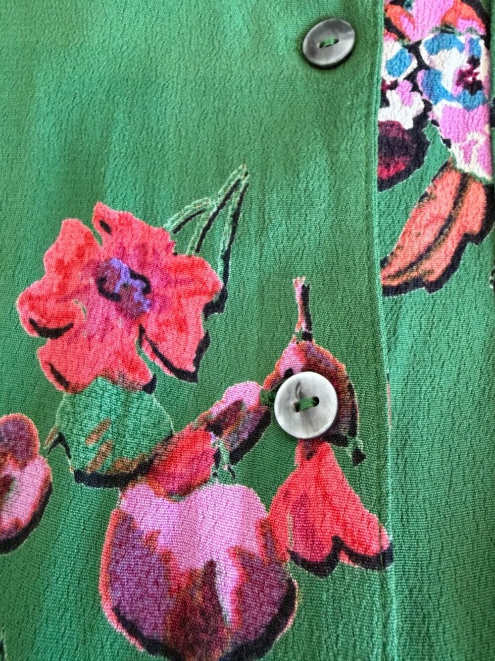 Maeve Anthropologie Green Floral Shirt Dress | Tie Waist | Side Pockets | XS - Picture 6 of 10